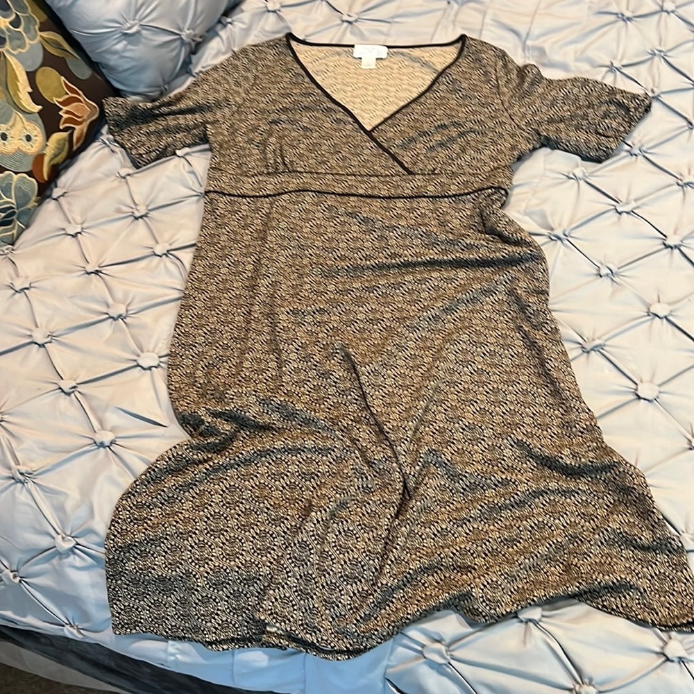 LOFT v-neck brown dress—Size 12